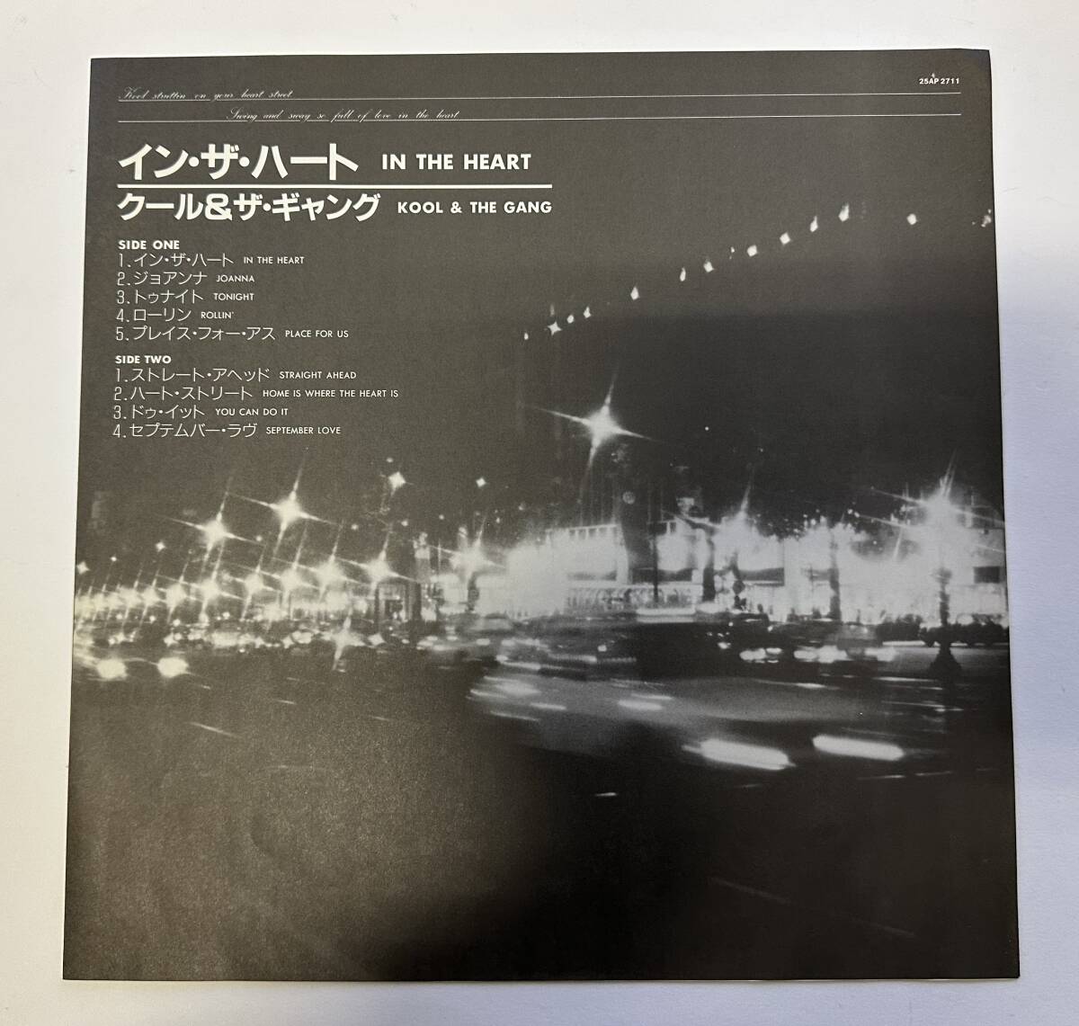 1円~【中古/美盤/国内盤】Kool & The Gang / In The Heart / クール アンド ザ ギャング イン・ザ・ハート 帯付 LP 25AP 2711_画像2