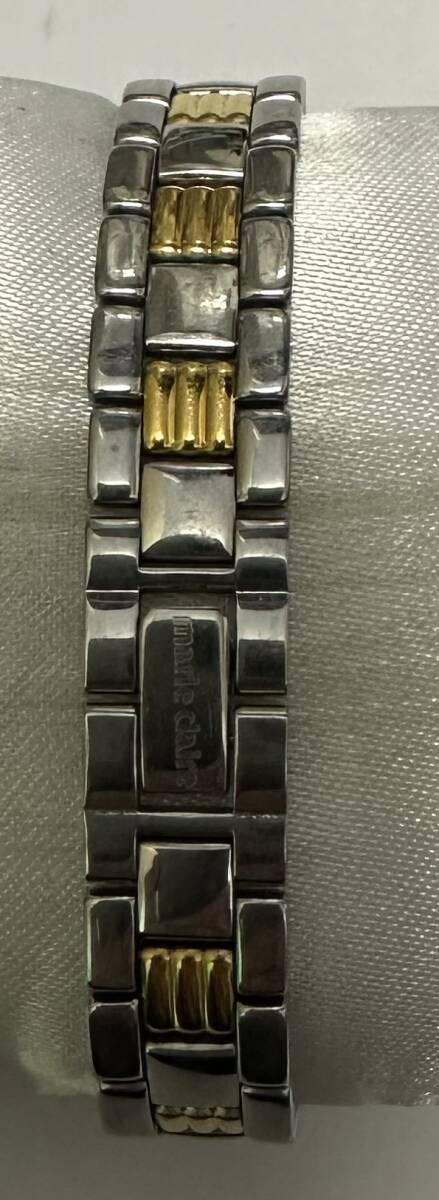 1円～【中古/美品/動作未確認】Marie Claire マリ クレール レディース 腕時計 QZ 0852G8-00 白文字盤 SS シルバー ゴールド クォーツ_画像5