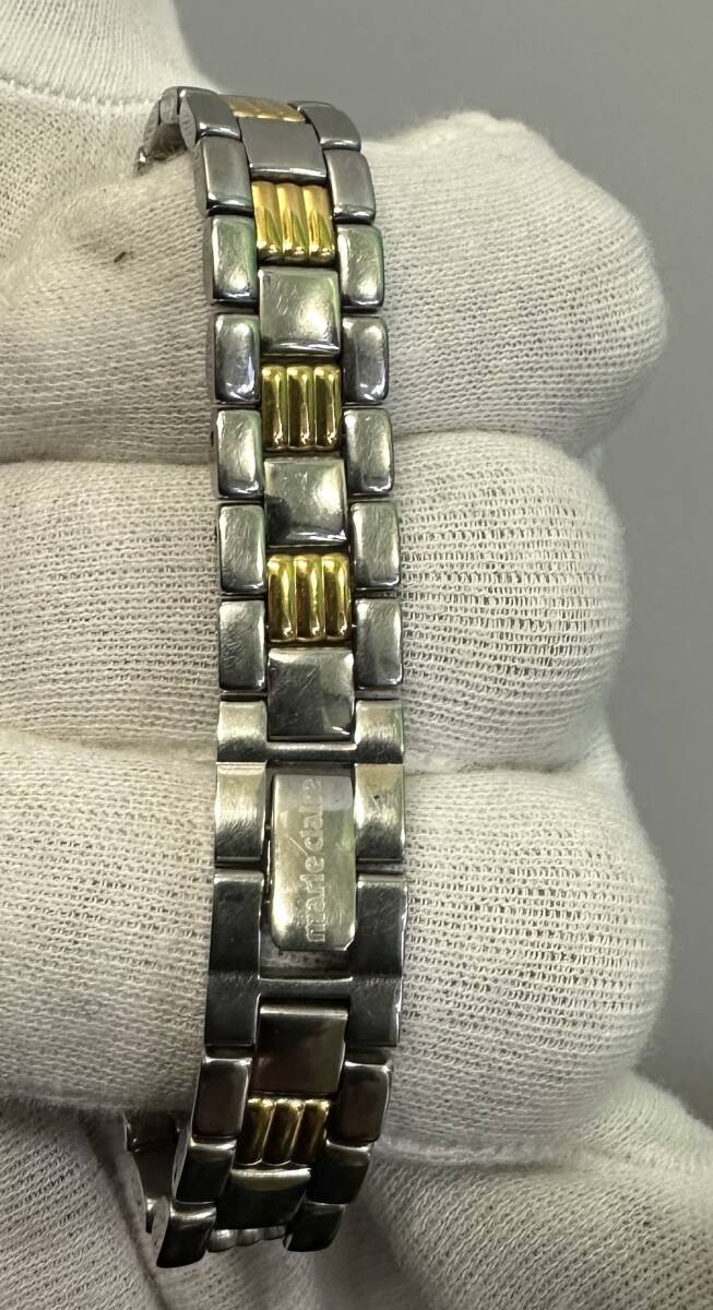 1円～【中古/美品/動作未確認】Marie Claire マリ クレール レディース 腕時計 QZ 0852G8-00 白文字盤 SS シルバー ゴールド クォーツ_画像8