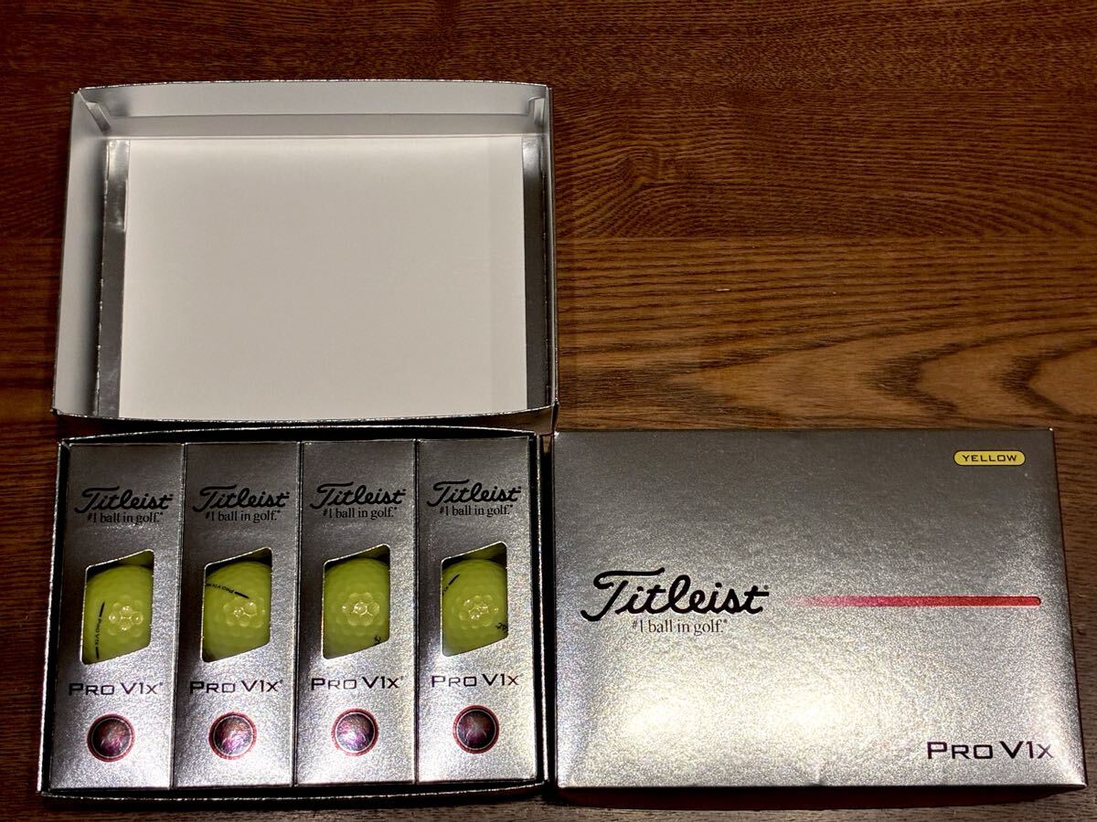 Titleist タイトリスト PRO V1x 2ダース イエロー★最新 2025年 新品_画像3