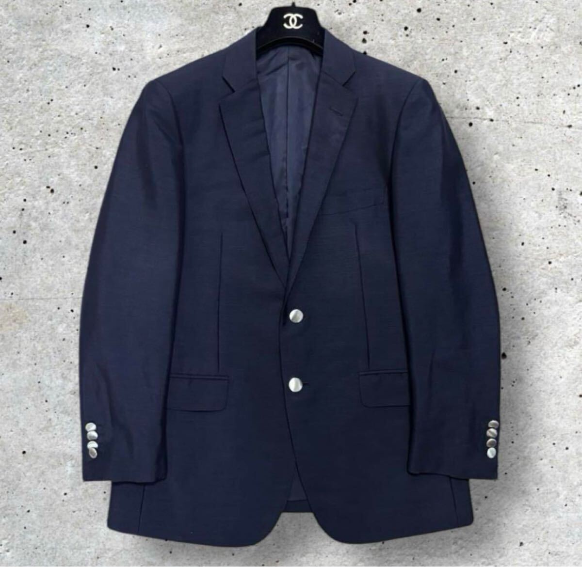 SOVEREIGN ソブリン メタル釦 金ボタン モヘア モヘヤ60% シングルブレスト テーラードジャケット ネイビー 紺色ブレザー 上着 2B サイズ48_画像2