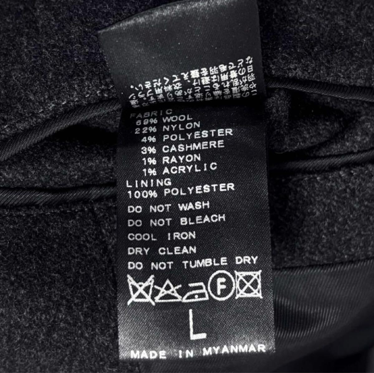 良品 417 EDIFICE フォーワンセブン エディフィス イタリア （イタリー）製生地 カシミヤブレンド メルトン チェスターコート サイズL_画像10