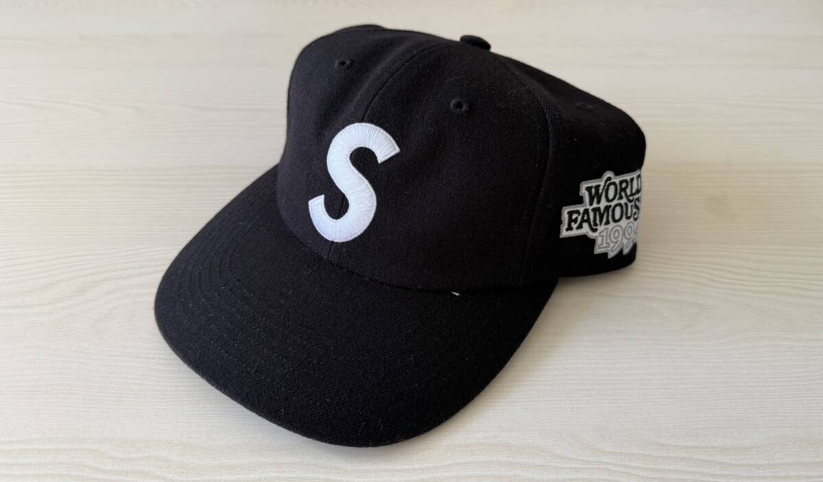 supreme World Famous S Logo 6-Panel BLACK 25ss Sロゴキャップ_画像1