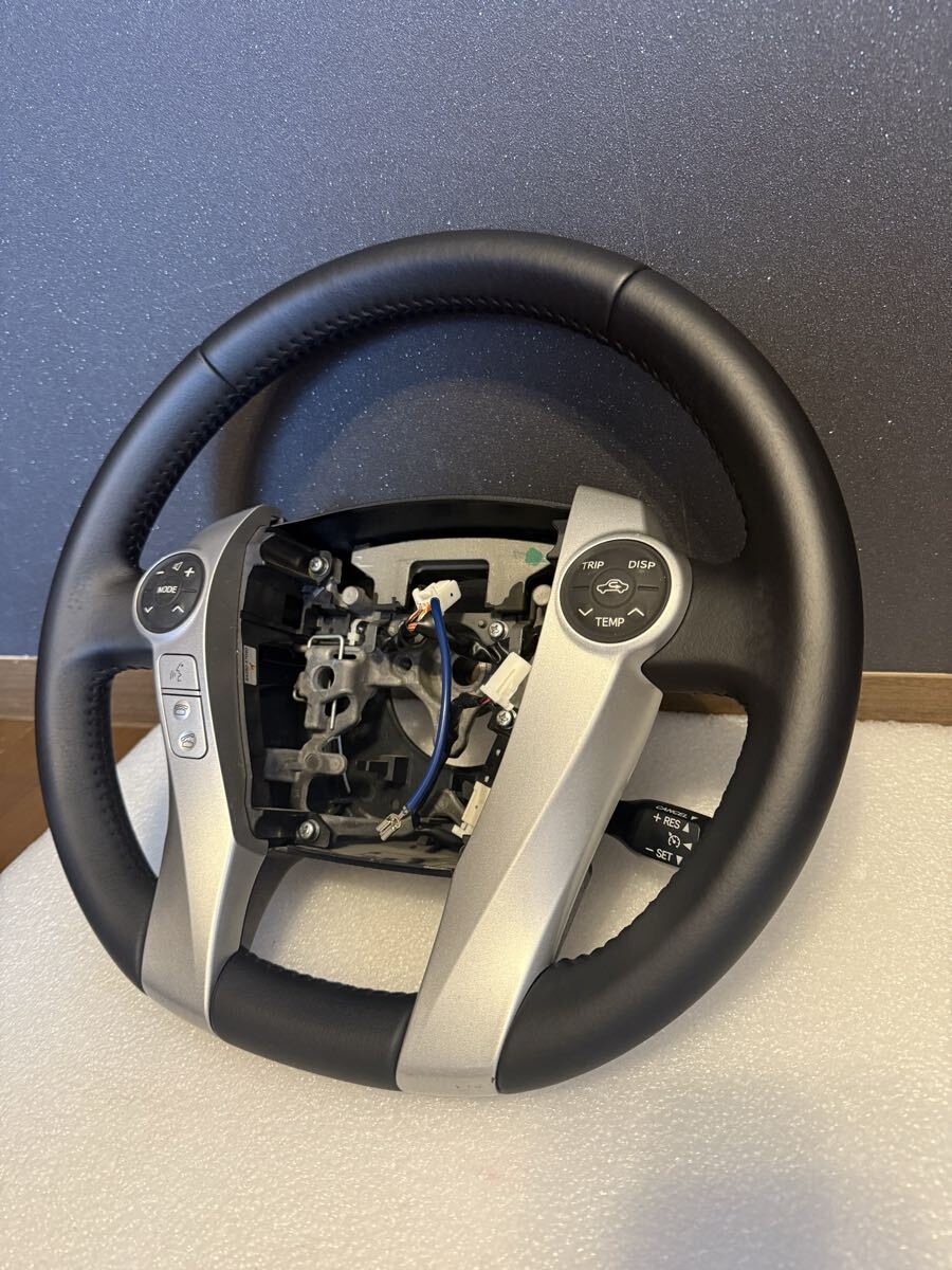 30 プリウス α アクア 純正 レザー ハンドル ステアリング 前期後期 14_画像3