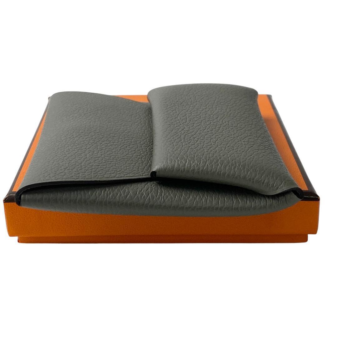 未使用 エルメスHERMES バスティア U刻印 コインケース グリメイヤー_画像3
