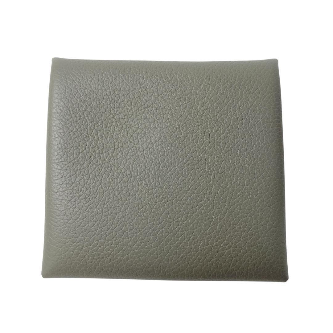 未使用 エルメスHERMES バスティア U刻印 コインケース グリメイヤー_画像2