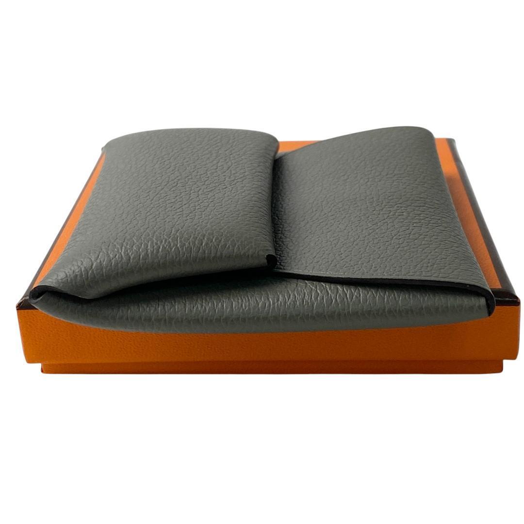 未使用 エルメスHERMES バスティア U刻印 コインケース グリメイヤー_画像4