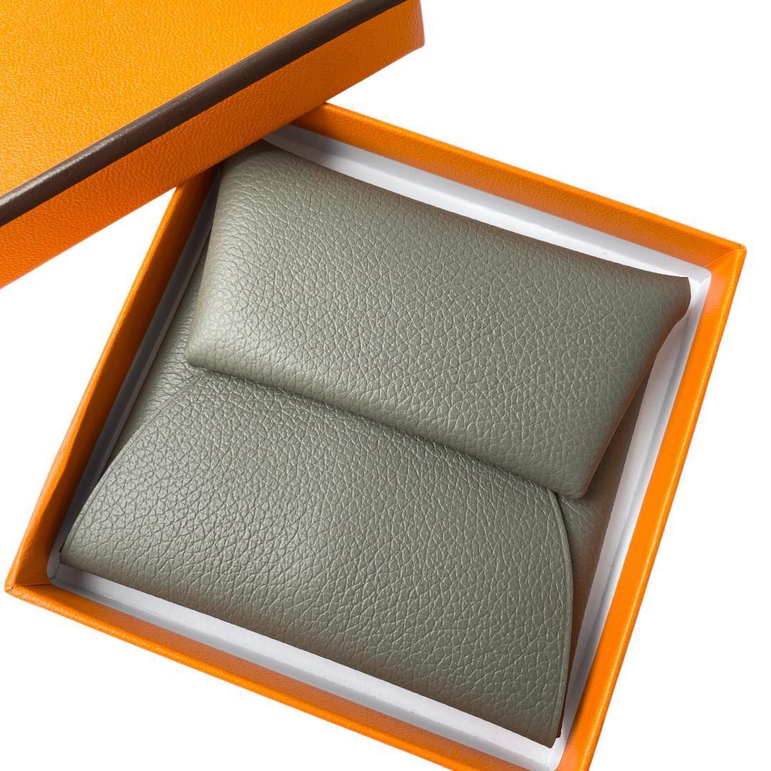 未使用 エルメスHERMES バスティア U刻印 コインケース グリメイヤー_画像1