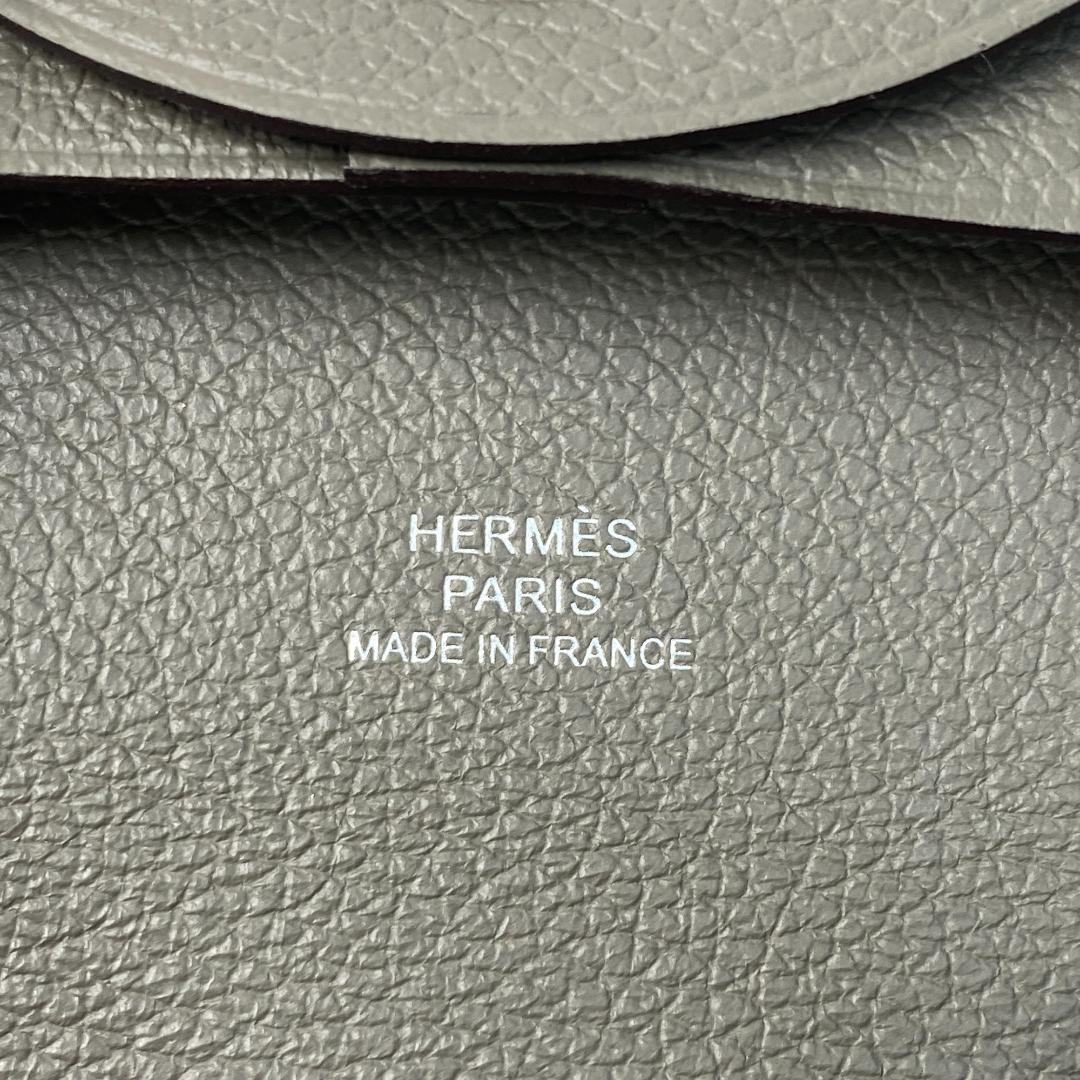 未使用 エルメスHERMES バスティア U刻印 コインケース グリメイヤー_画像7