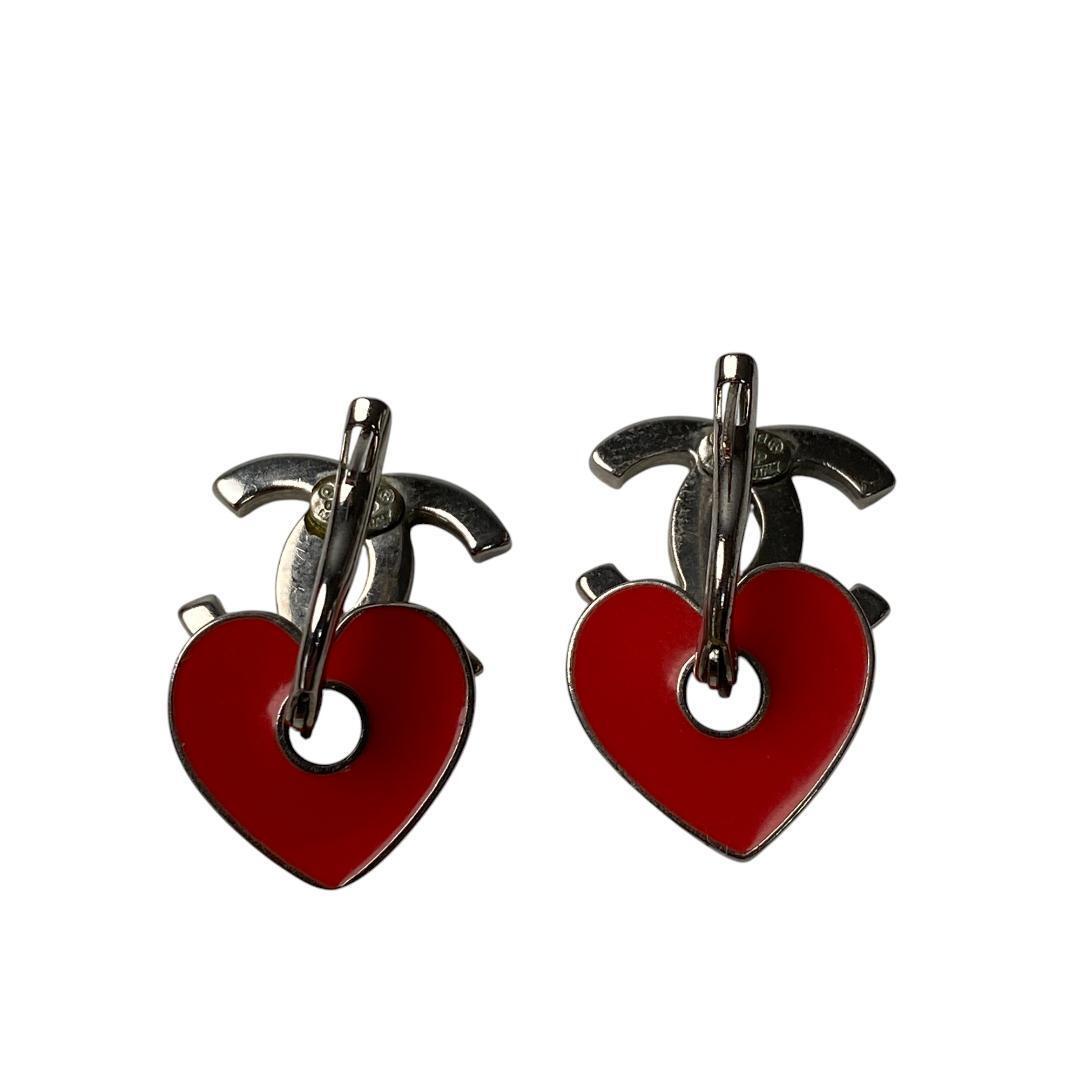 シャネル CHANEL ピアス ココマーク ハート 04P 2way 取り外し可_画像4