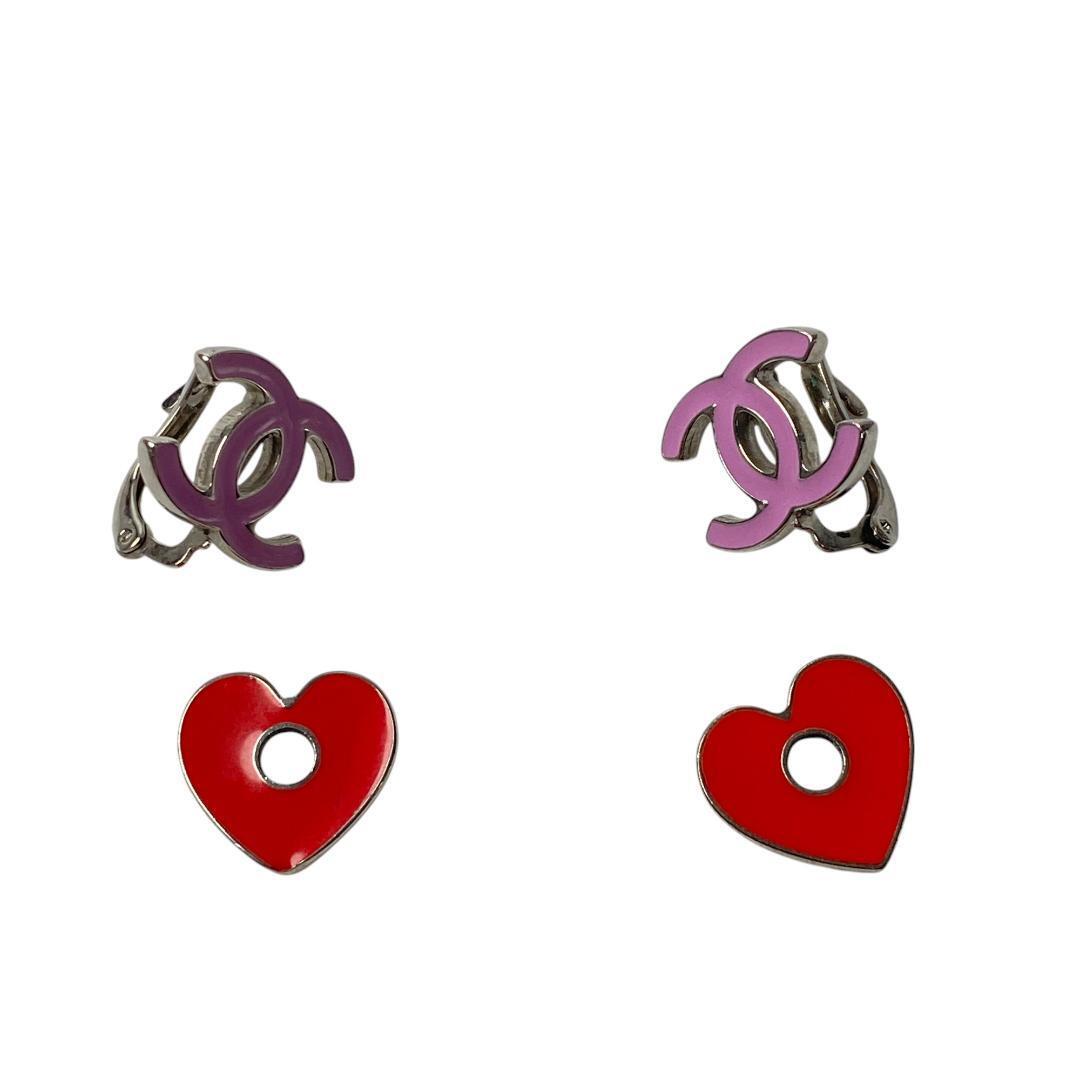 シャネル CHANEL ピアス ココマーク ハート 04P 2way 取り外し可_画像6