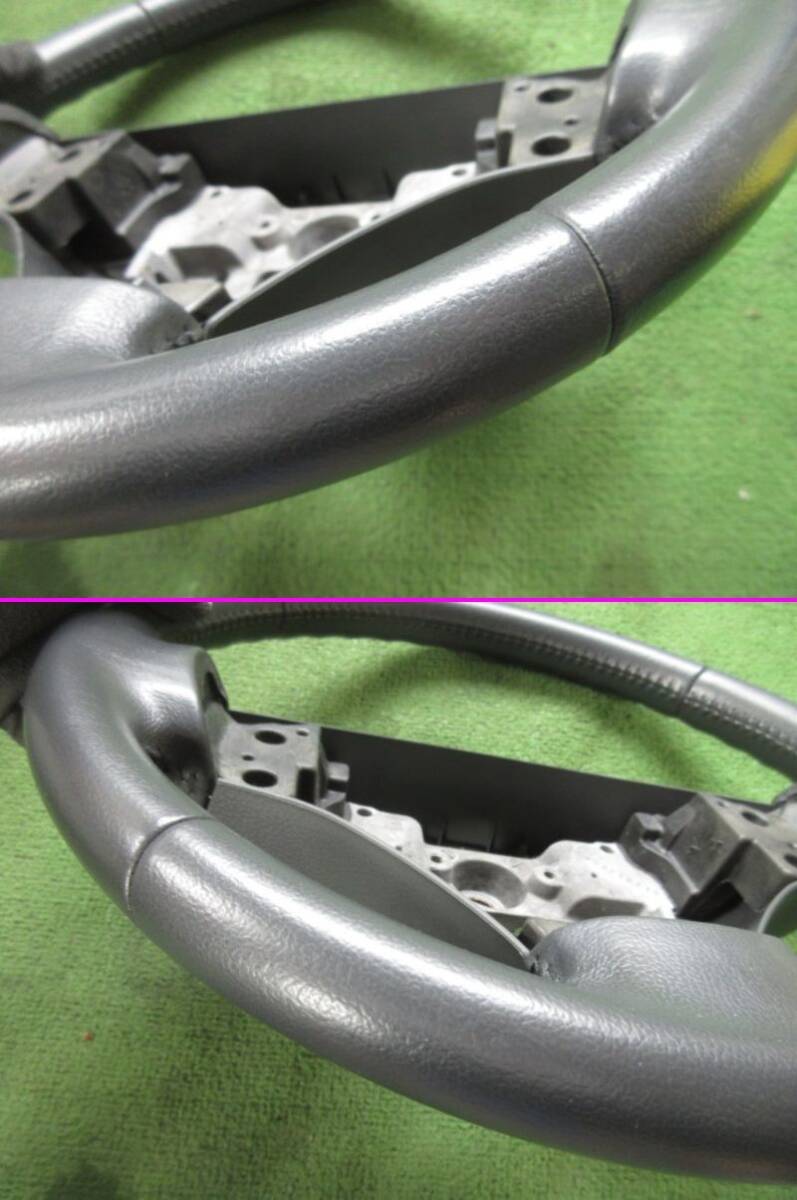 ワゴンR MH23S ステアリング レザー 48110-82K51-P4Z ハンドル グレー 中身なし エアバック取り外し済み スズキ H22年_画像9