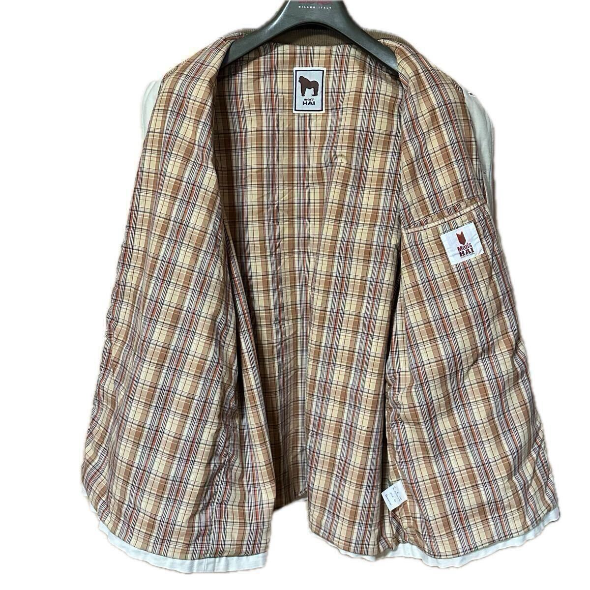 イッセイミヤケ HAI sporting GEAR カバーオール ジャケット MA(大きめ)XL位 アイボリー ワッペン ISSEY MIYAKE ハイスポ ワーク コート_画像3