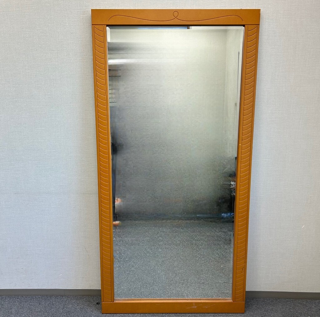 美品! 大型 姿見 ミラー 鏡 立掛け 木製フレーム W90×H180cm 全身鏡 インテリア 家具_画像1