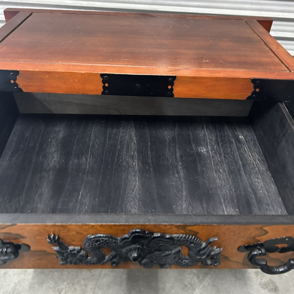 車箪笥 民芸家具 和箪笥 インテリア 鉄細工 W740×405×H615mm_画像7