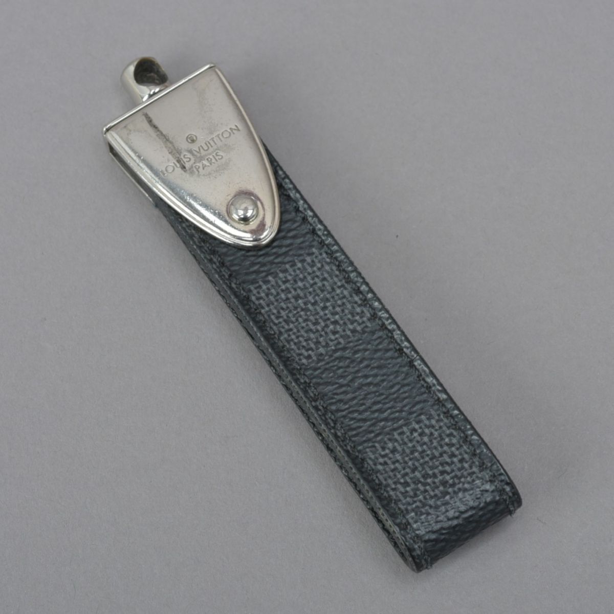  хорошая вещь Louis Vuitton Louis Vuitton Damier Efini porutokreM66496 черный пакет имеется кольцо для ключей сумка очарование #N*1002-99/TLk.a