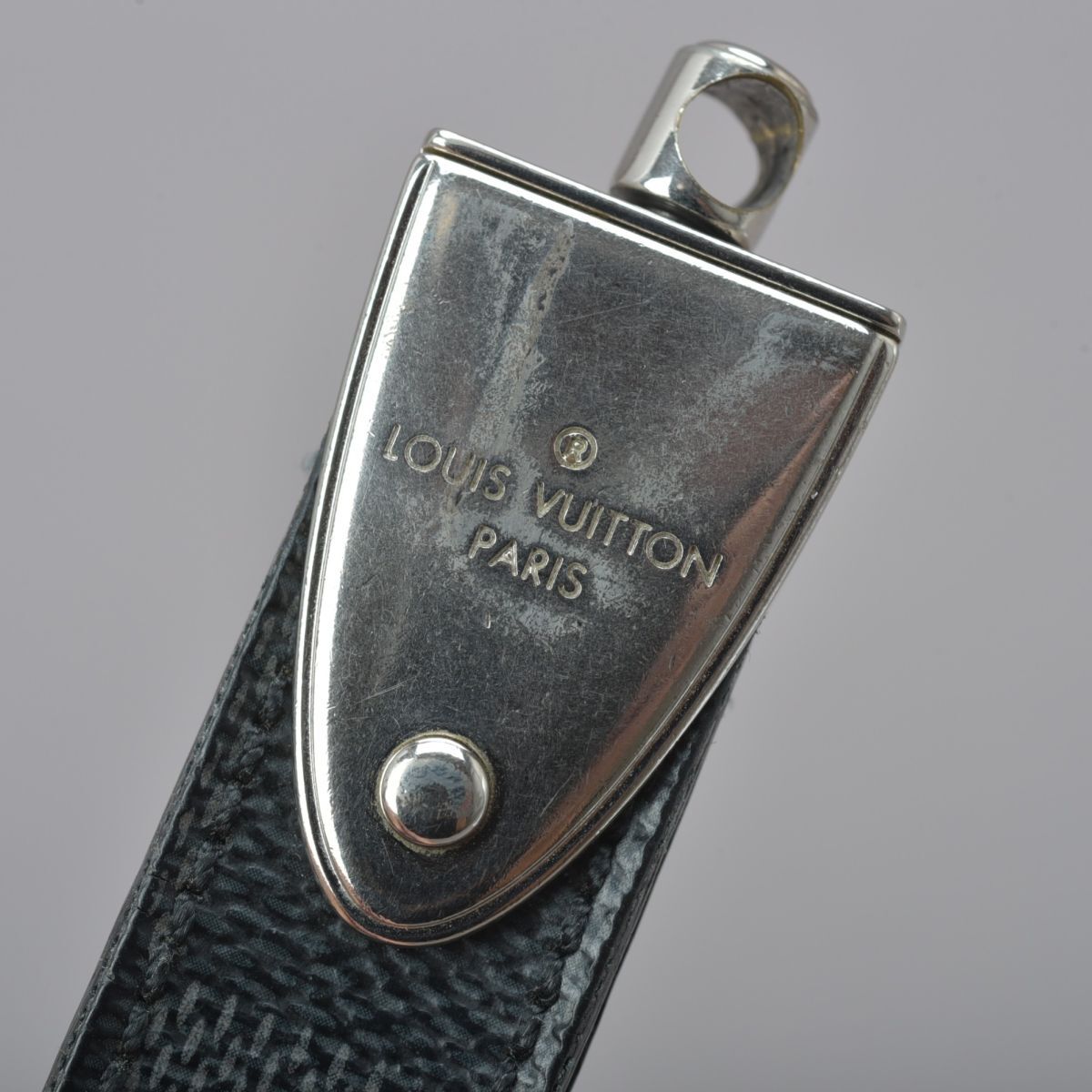  хорошая вещь Louis Vuitton Louis Vuitton Damier Efini porutokreM66496 черный пакет имеется кольцо для ключей сумка очарование #N*1002-99/TLk.a