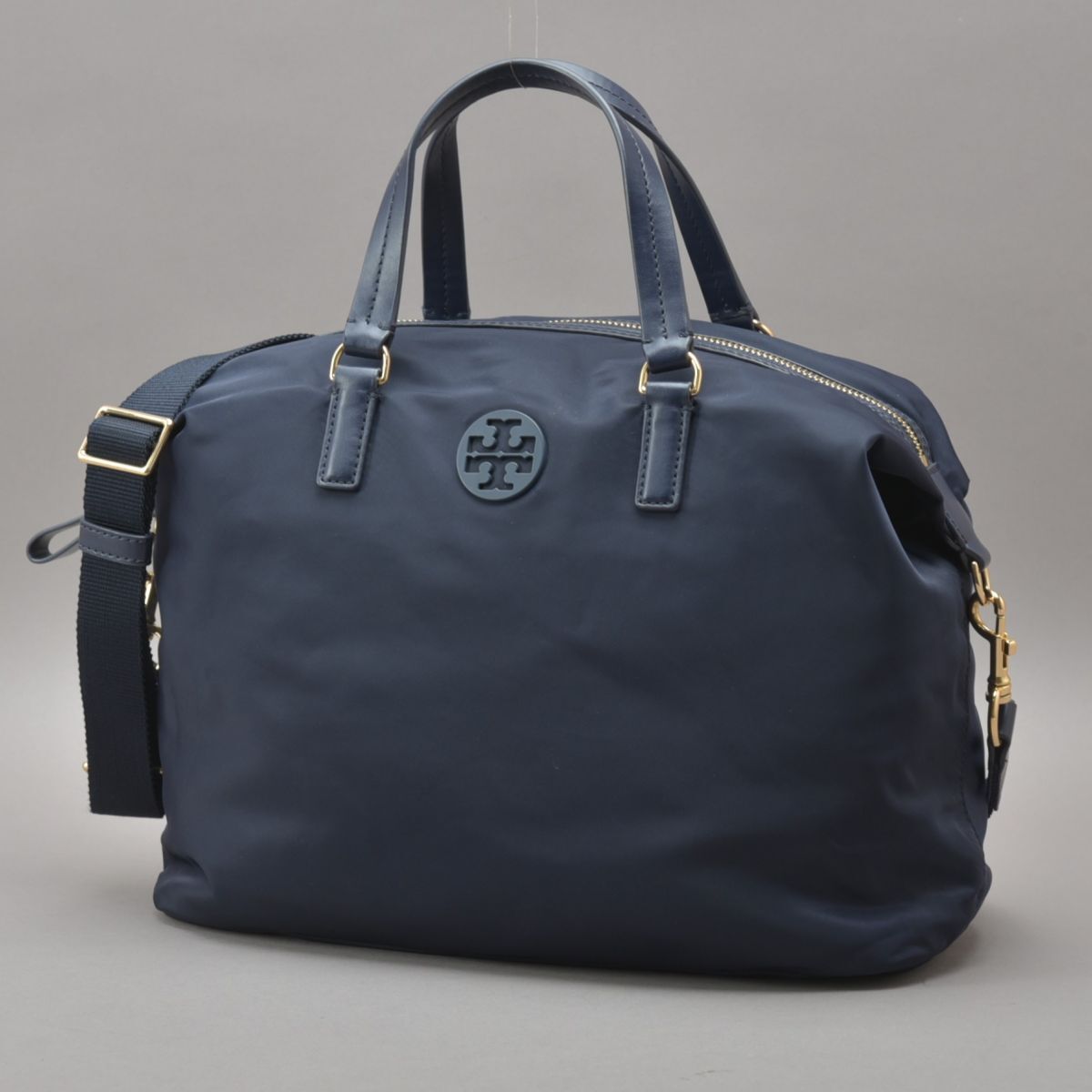 極美品 トリーバーチ ハンドバッグ ショルダー 2Way ネイビー ナイロン トート 手持ち Tory Burch 鞄 #80※1002-50/ZEk.b_画像1