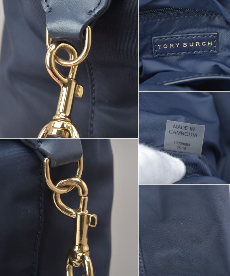 極美品 トリーバーチ ハンドバッグ ショルダー 2Way ネイビー ナイロン トート 手持ち Tory Burch 鞄 #80※1002-50/ZEk.b_画像9