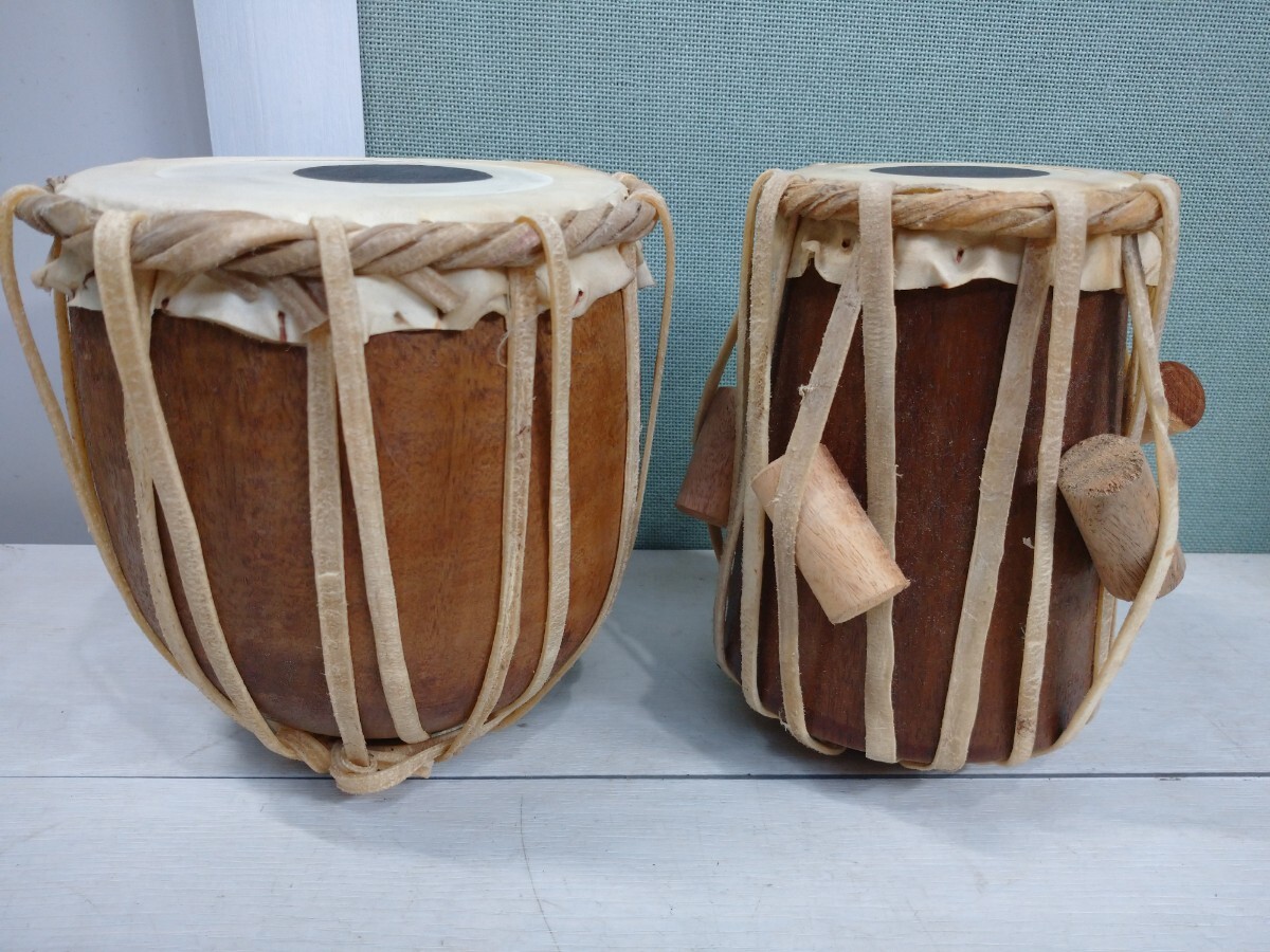 タブラ バヤン セット 台座付き インド 民族楽器 インド 打楽器