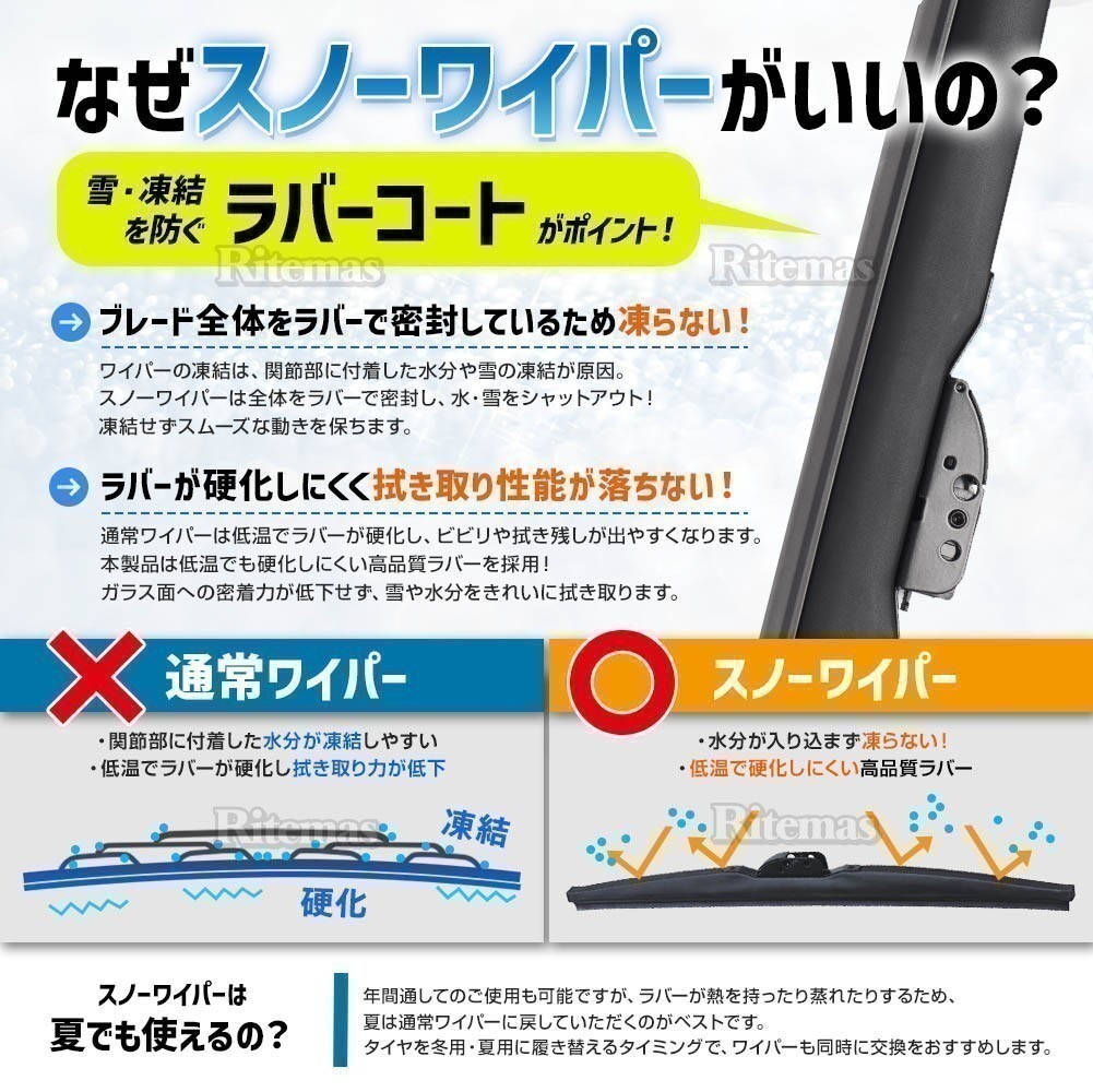 スノーワイパー ブレード 日産 セレナ C26 FC26 NC26 FNC26 650mm+325mm 2本set 高品質 グラファイト加工 雪用ワイパー_画像3
