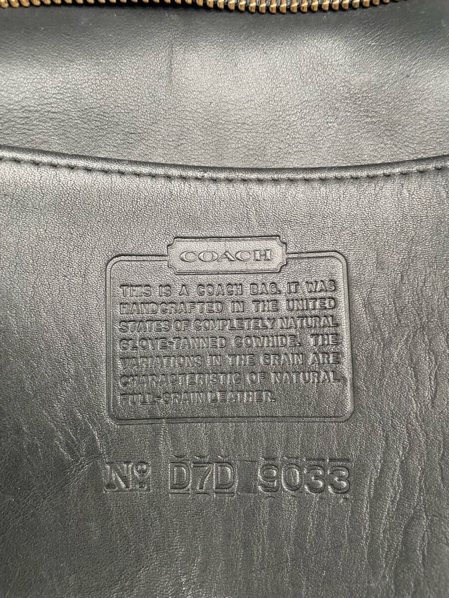 FS28151000 COACH オールドコーチ ショルダーバッグ エルゴ 9033 レザー ブラック ブランドバッグ_画像10