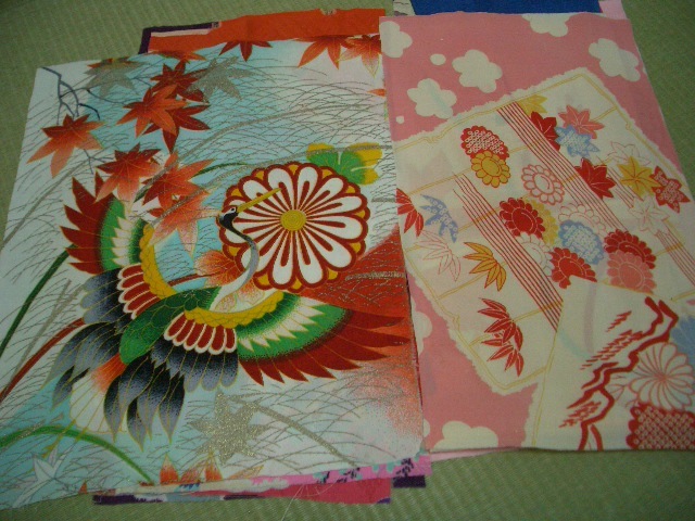 可愛い古典柄2-⑧　アンティーク女児子供着物生地はぎれ14枚　吊るし雛つまみ細工古布正絹_画像9