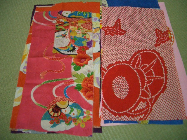 可愛い古典柄2-⑧　アンティーク女児子供着物生地はぎれ14枚　吊るし雛つまみ細工古布正絹_画像6