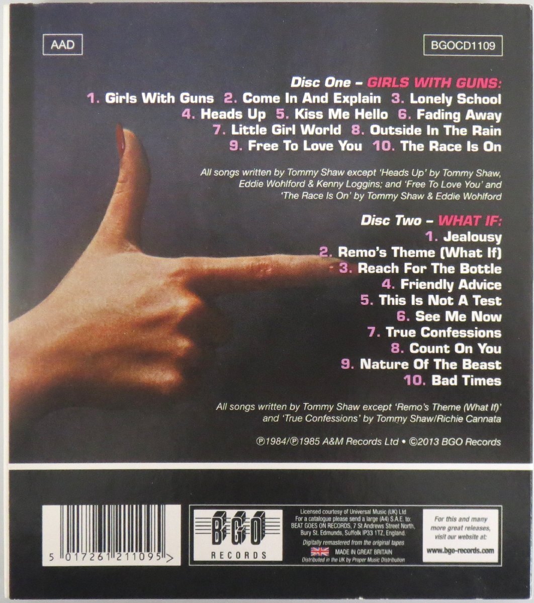 TOMMY SHAW / GIRLS WITH GUNS/WHAT IF / BGOCD1109 UK盤 2CD［トミー・ショウ, STYX, Damn Yankees］中古CD_画像2