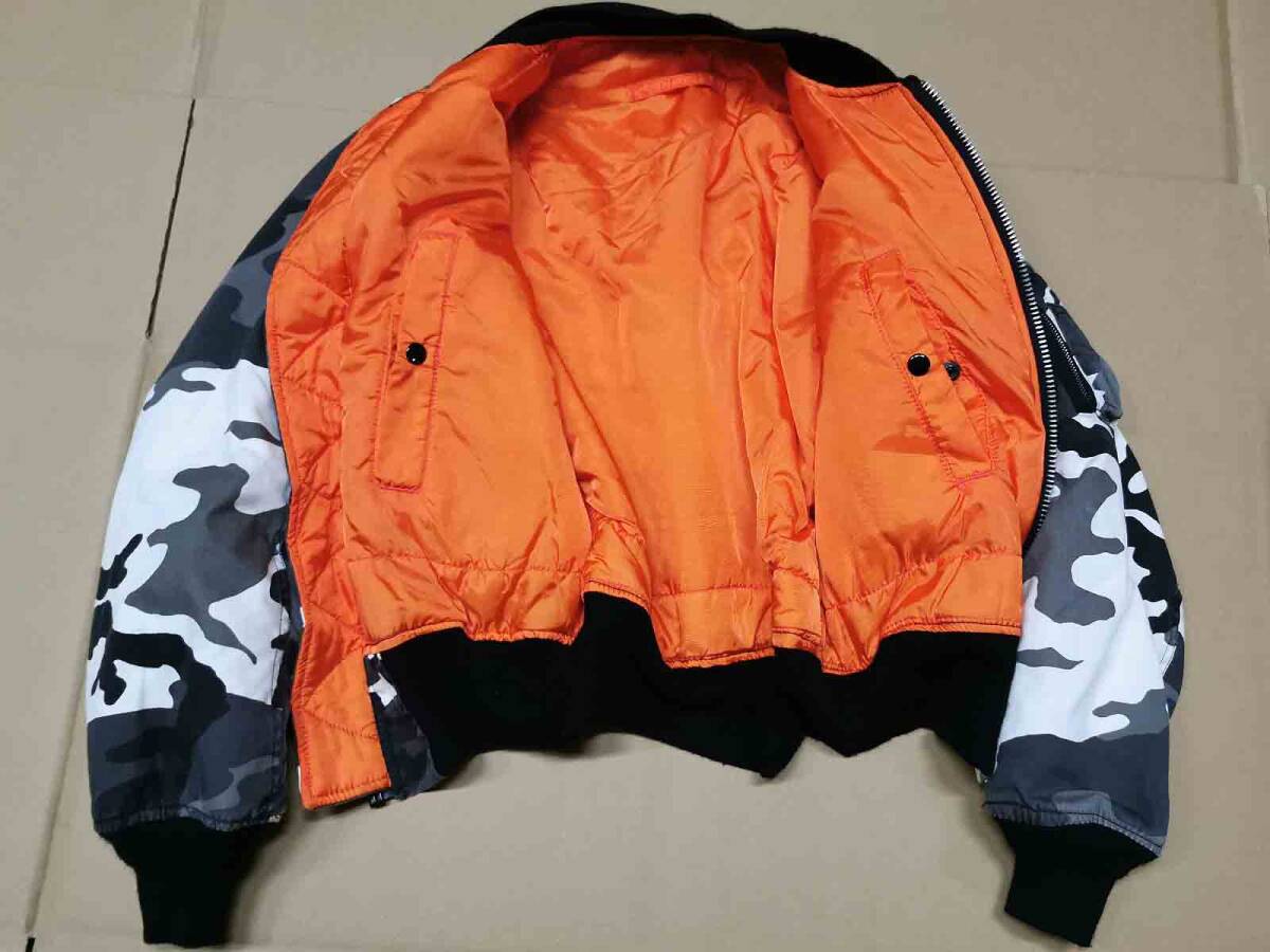 ALPHA,シティ-カモ,カモフラ,MA-1,made in usa,X-SMALL,Flight Jacket,アルファ,フライト,迷彩,1980～90年代?,ミリタリー,古着,ヤマト着払_画像3