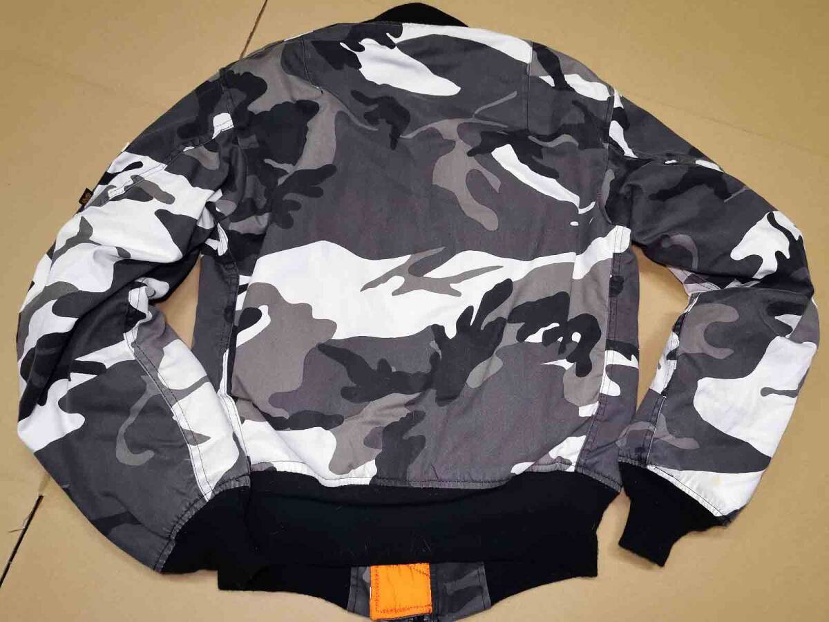 ALPHA,シティ-カモ,カモフラ,MA-1,made in usa,X-SMALL,Flight Jacket,アルファ,フライト,迷彩,1980～90年代?,ミリタリー,古着,ヤマト着払_画像2