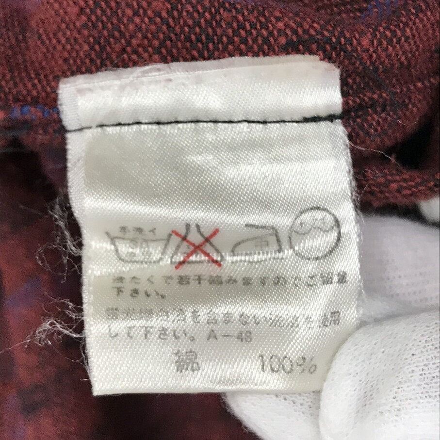ISSEY MIYAKE 筆タグ 80S ストライプシャツ イッセイミヤケ えんじ色【F0403-004】_画像10