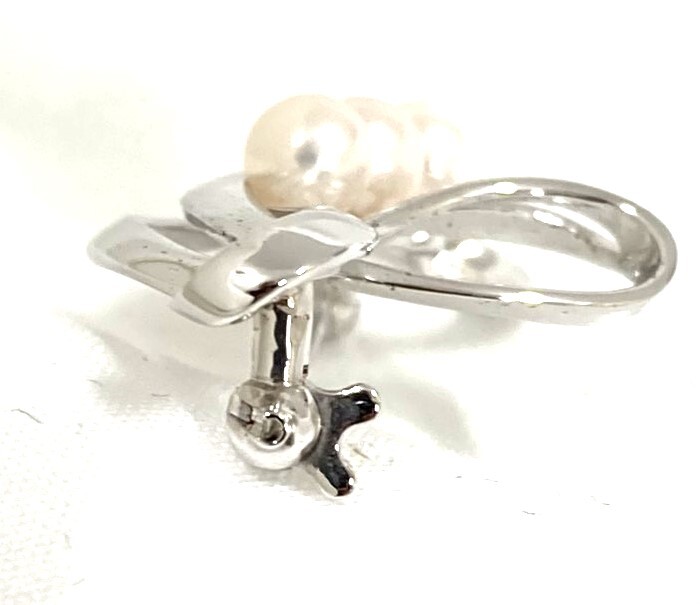 MIKIMOTO ミキモト シルバー NHK刻印 パールブローチ シルバーカラー アクセサリー ブランド_画像8