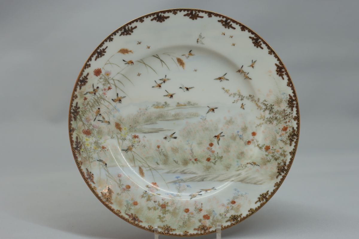  Япония Yokohama ... производства ... следующий . map изменение цветная роспись золотая краска осень .. map шесть размер тарелка 5 покупатель маленький .. Meiji прикладное искусство 