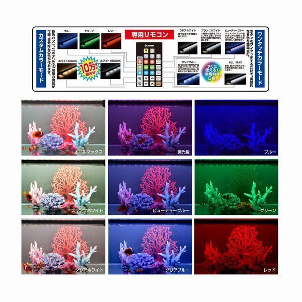 ゼンスイ 水中マルチカラーLED 120cm水槽用ライト MULTI COLOR 1200mm水槽用_画像4