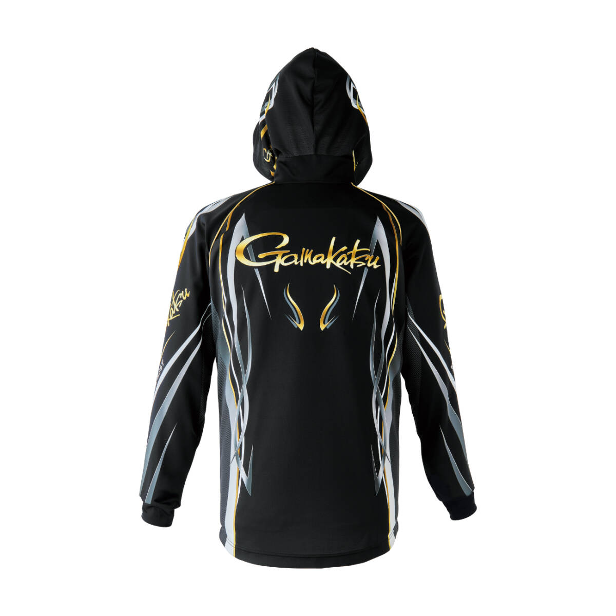 がまかつ GM3736 M 2WAY プリントジップシャツフーディ ブラック_画像2