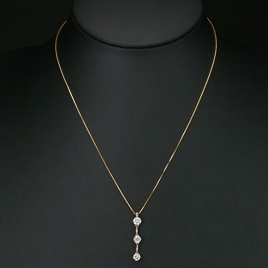 3P ダイヤモンド/1.00ct ネックレス K18PG_画像5