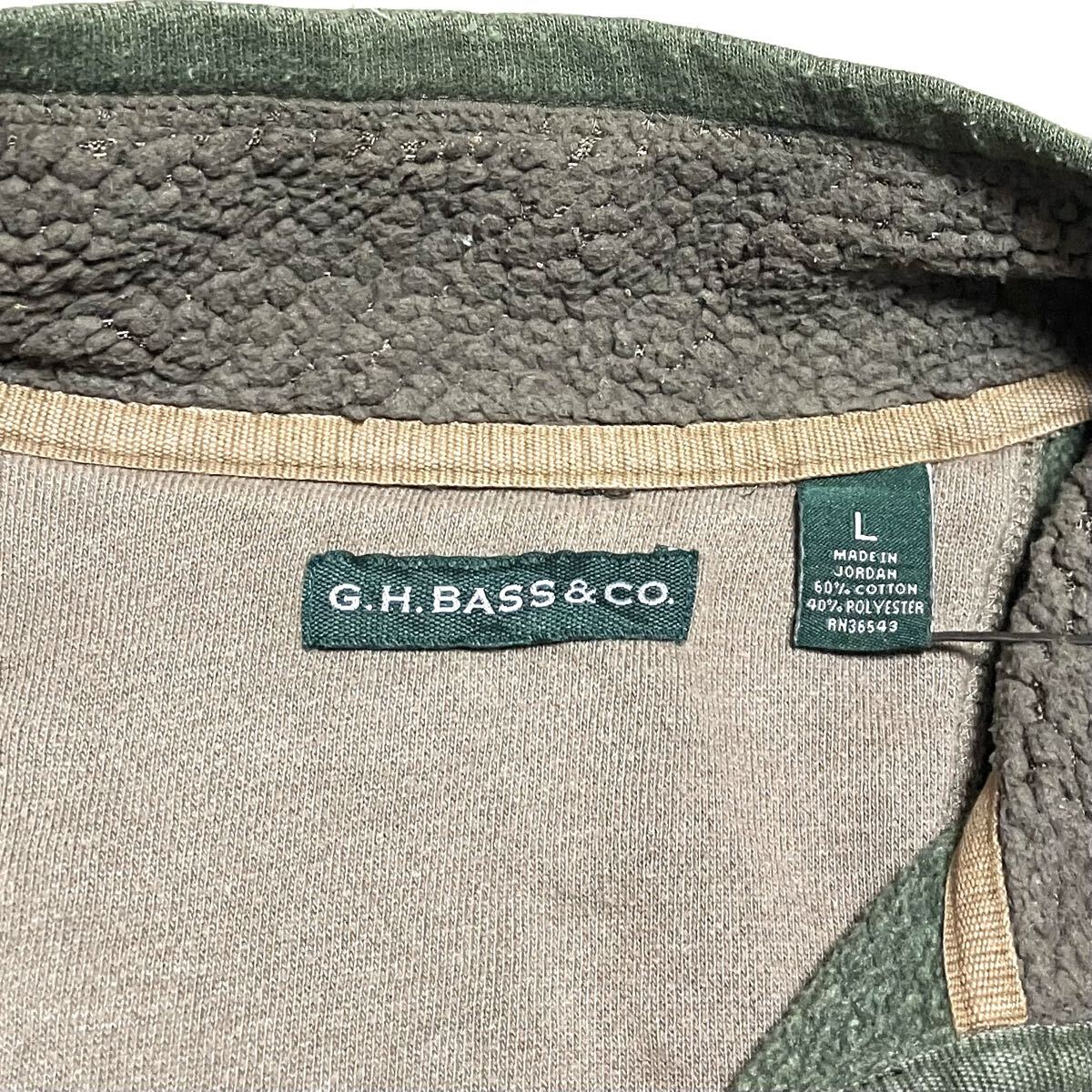 送料無料 90s G.H.BASS & CO. ヘンリーネック スウェット トレーナー_画像8