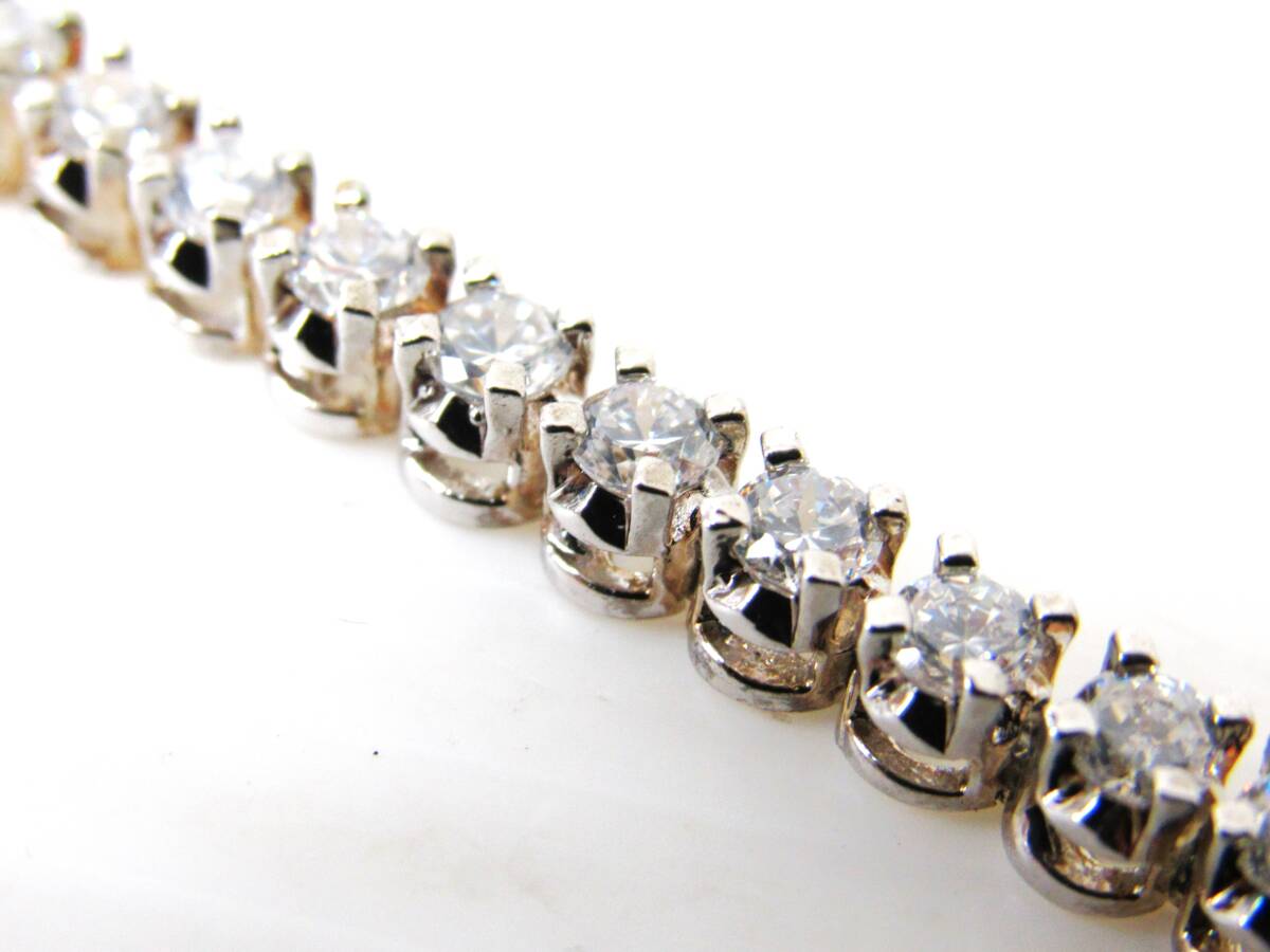 テニスチェーン ブレスレット 約18cm ジルコニア 人工ダイヤ 白 黒 ホワイト ブラック ドリス・ブラザー HG1028_画像4