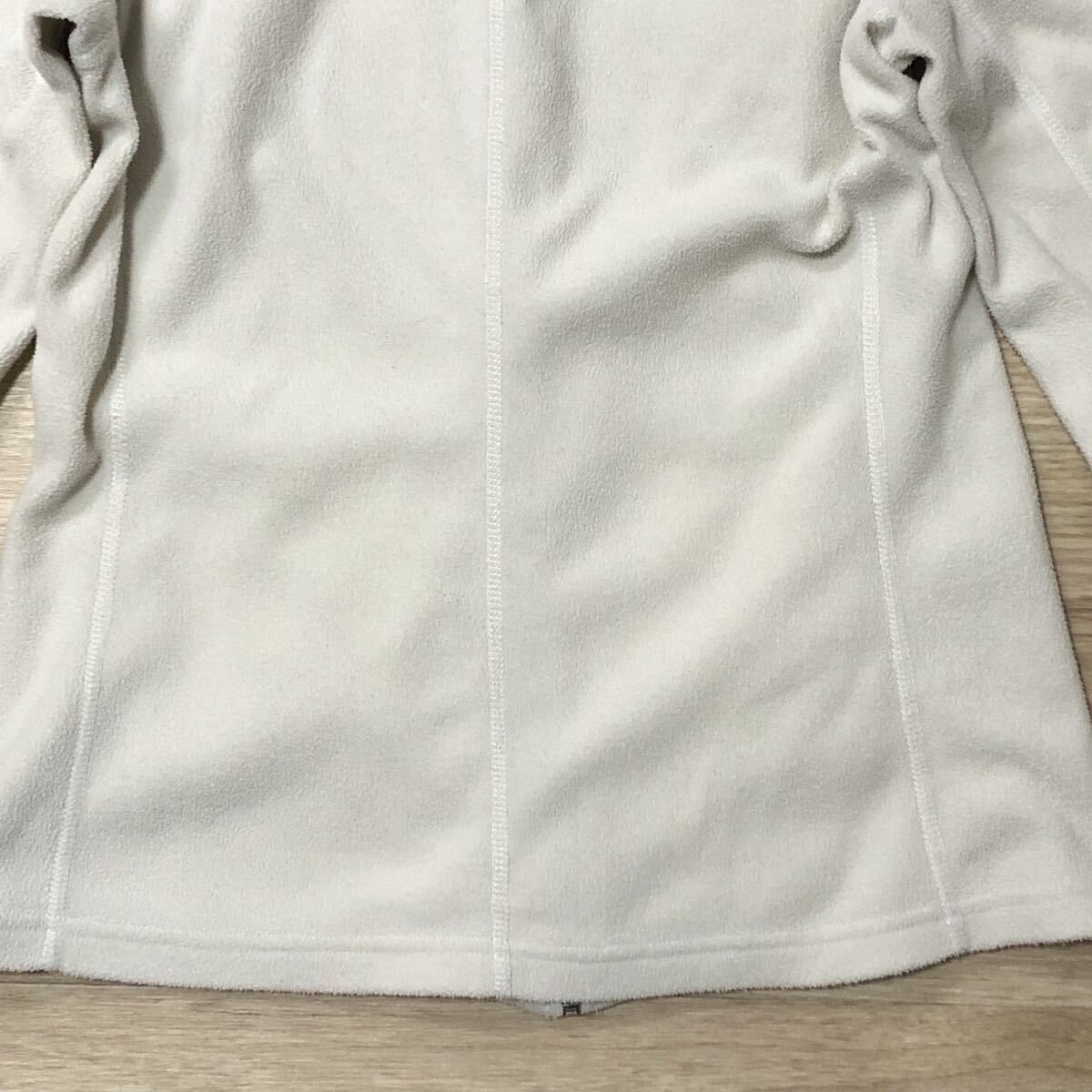 【送料無料】THE NORTH FACE薄手フリース生地ジップアップパーカー アイボリー系 レディースMサイズ ザノースフェイスアウトドア長袖_画像9