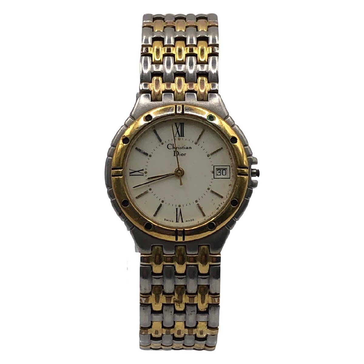 USED Christian * Dior Christian Dior 3023 комбинированный boys QZ кварц Date аналог 3 стрелки SS нержавеющая сталь Junk корпус только 