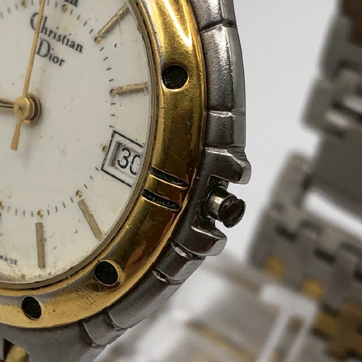 USED Christian * Dior Christian Dior 3023 комбинированный boys QZ кварц Date аналог 3 стрелки SS нержавеющая сталь Junk корпус только 