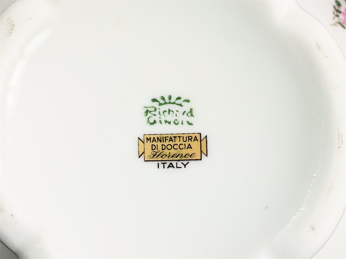 【吉】CN147 Richard Ginori 【リチャードジノリ】 色絵イタリアンフルーツ ティーポット ミルクポット 2点／美品！_画像10