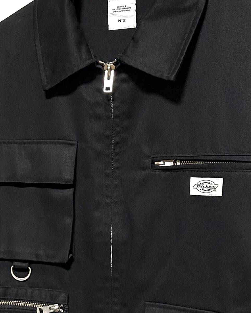 【美品】BEDWIN & THE HEART BREAKERS × DICKIES WORK JKT（2）黒 ベドウィン ディッキーズ ワーク カーゴ ジャケット 短丈 ボックス_画像3