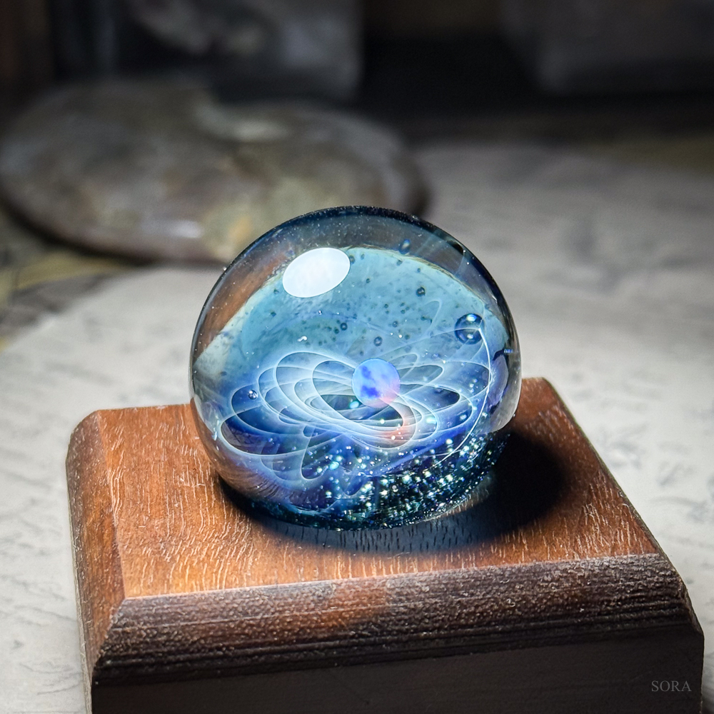 宇宙のガラス作品 星の軌跡 SORA制作 ミニガラスマーブル 一点物 アート作品　1017-2_画像3