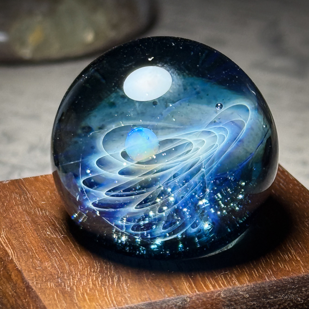 宇宙のガラス作品 星の軌跡 SORA制作 ミニガラスマーブル 一点物 アート作品　1017-2_画像7