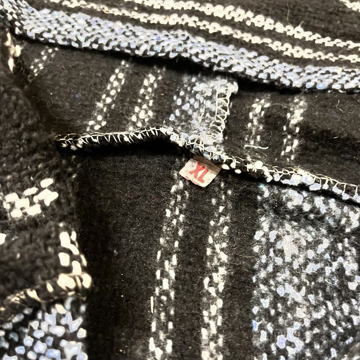 【ビンテージ】ストライプ柄 メキシカンパーカー バハシャツ XL アメカジ ヒッピー 民族 プルオーバー フーディ 60s 70s 90s 古着 #15_画像6