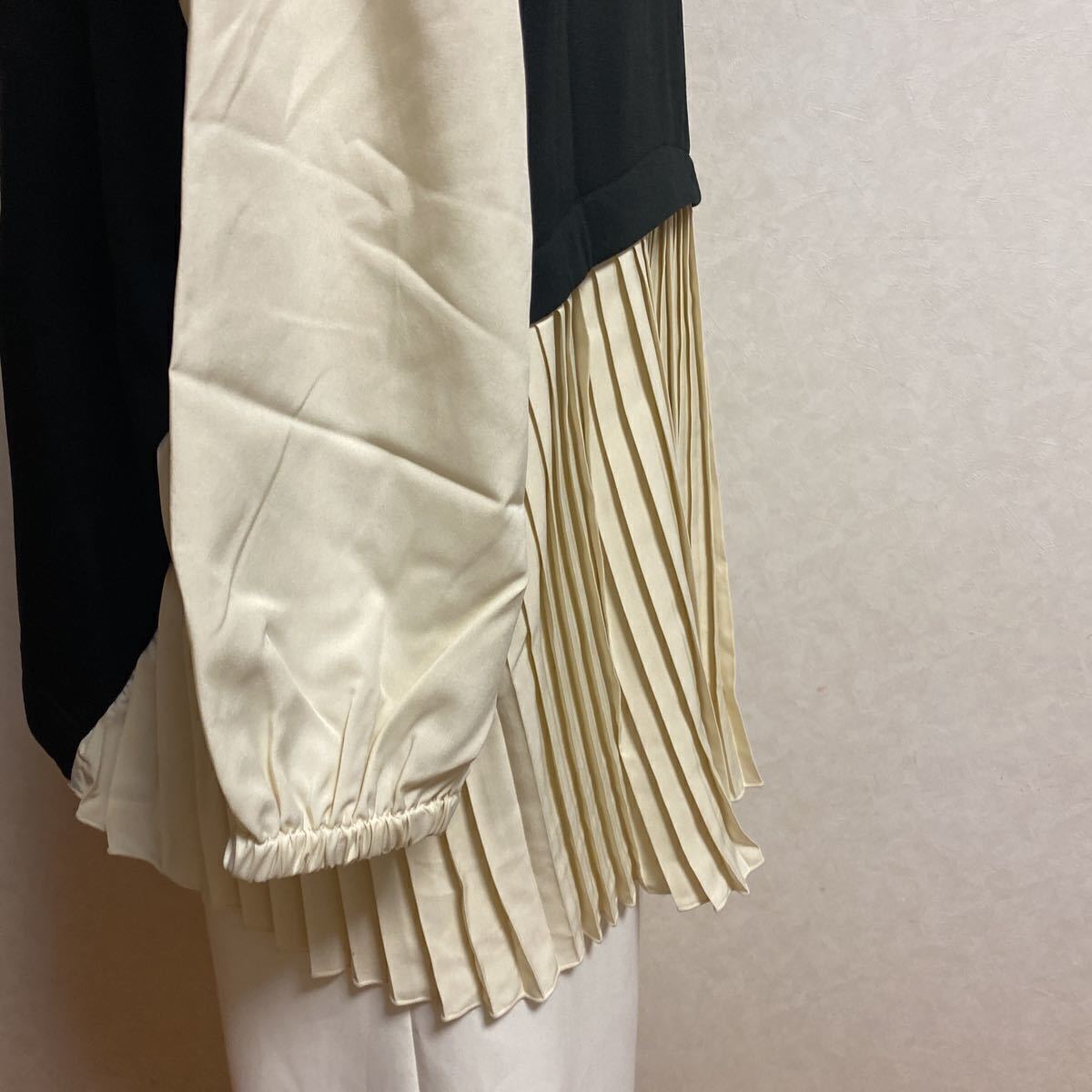 KN1644 *5L大きいサイズ 裏起毛プリーツ切り替えチュニック_画像5