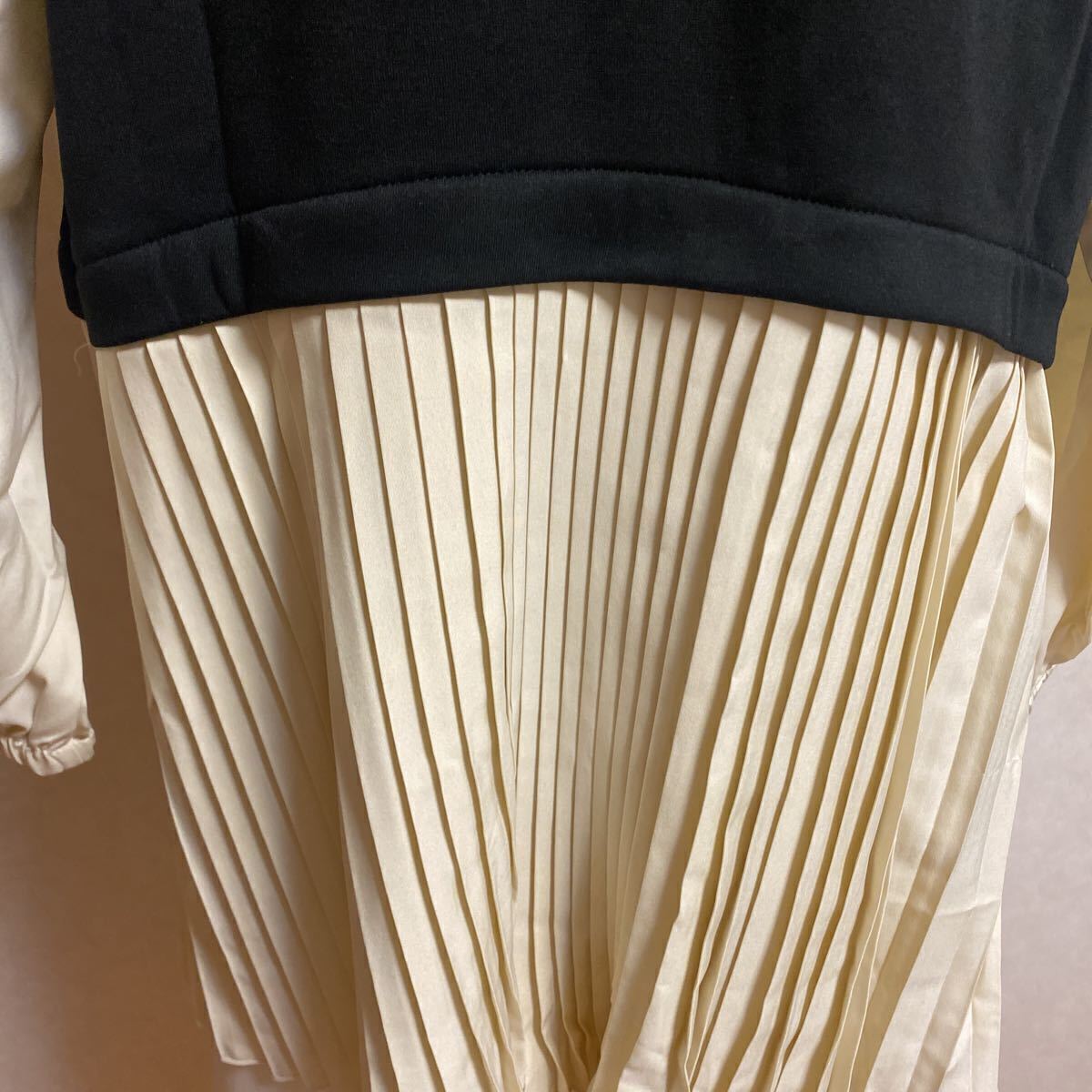 KN1644 *5L大きいサイズ 裏起毛プリーツ切り替えチュニック_画像8