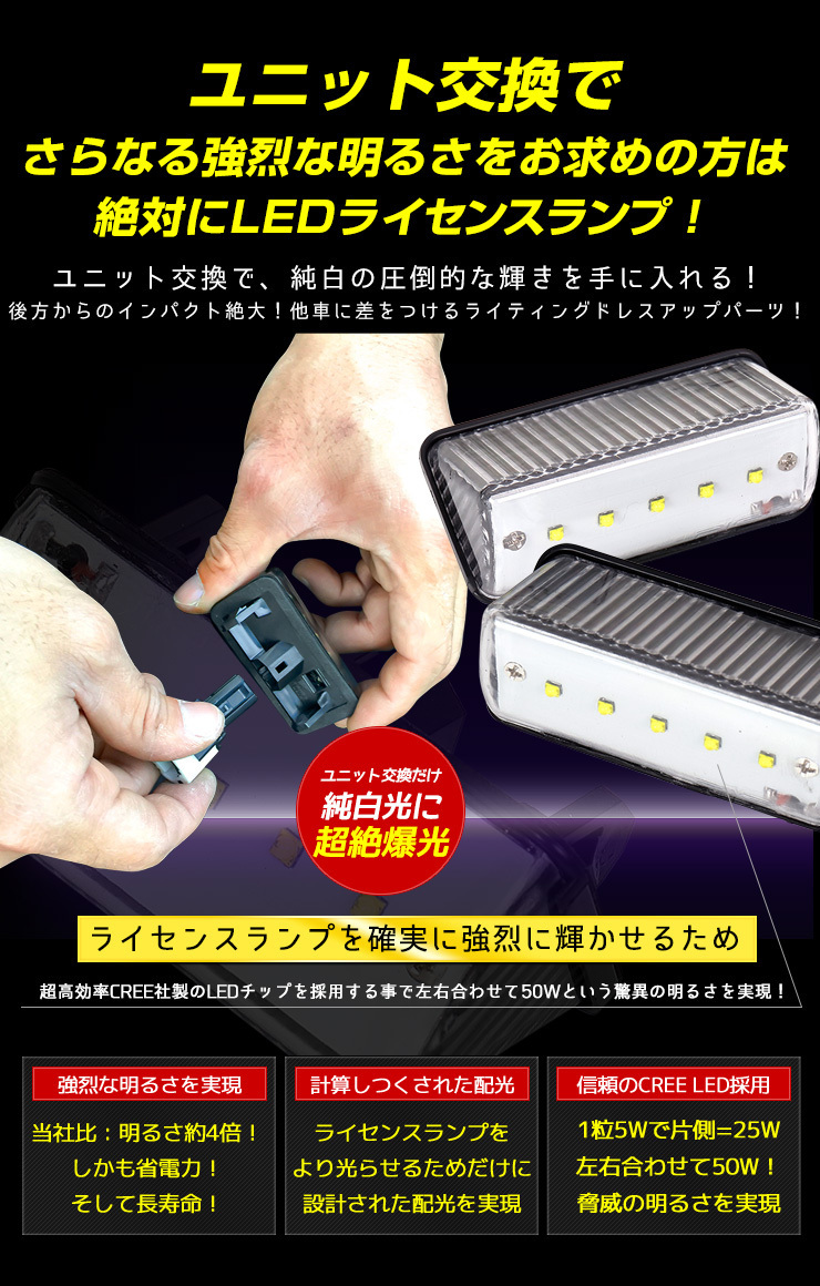 トヨタ カローラクロス ナンバー灯 CREE LED 採用 ライセンスユニット 車検対応 ドレスアップ_画像8